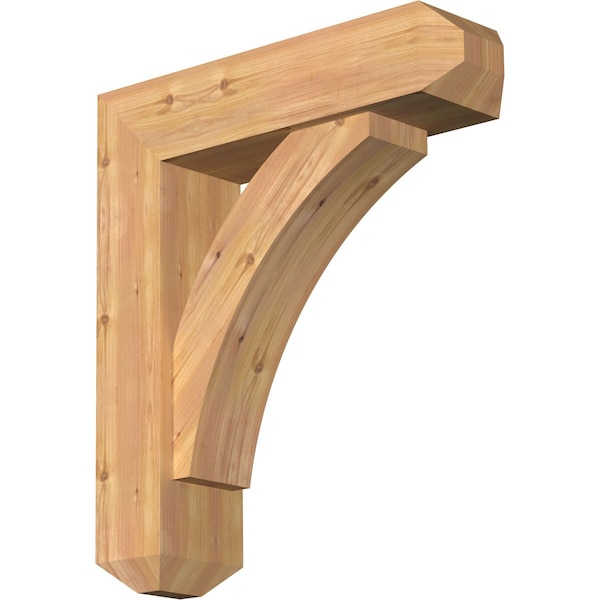 Ekena Millwork Thorton Craftsman Smooth Bracket w/ Offset Brace, Western Red Cedar, 7 1/2"W x 28"D x 32"H BKT0806X28X32THR04SWR - main